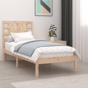 Estructura de cama de madera maciza de pino 90x200 cm