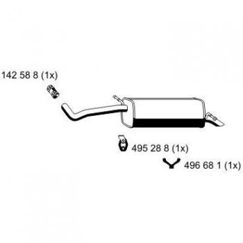 Silenciador trasero ERNST 645041 para Volkswagen Polo IV y Seat Ibiza 3