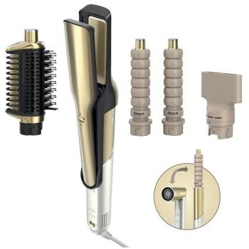 Moldeador Multifunción Shark Glam 4-en-1 con 4 Accesorios para Alisar y Ondular - Dorado HD6041SEU