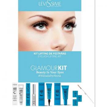 Levissime Glamour Kit Mirada Perfecta - Kit Lifting de Pestañas Profesional que incluye Lash Cream Booster, Lash Glue, Lash Perm Gel, Lash Perm Neutralizer, Mold S, M, L y Pincel Lash Perm