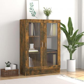 Vitrina de madera contrachapada 82,5x30,5x115 cm en Blanco, Negro y Roble Sonoma - Mueble de Almacenaje Estantería para Oficina, Estudio, Sala de Estar y Dorm