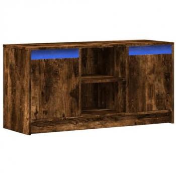 Mueble de TV LED madera ingeniería roble ahumado 100x34x50 cm