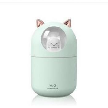 Humidificador Mini Smartek con Luz Nocturna y Niebla Ajustable para Gato Verde