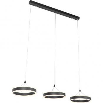 Lámpara Colgante Oblonga Negra LED Regulable 3 Pasos 3 Luces - Lyani