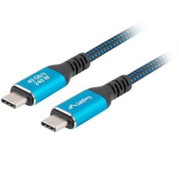 Cable USB-C 4.0 Lanberg 1m 240W 8K 60Hz Negro/Azul
