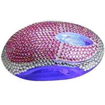 Satzuma Diamante - Ratón con conector USB, color rosa