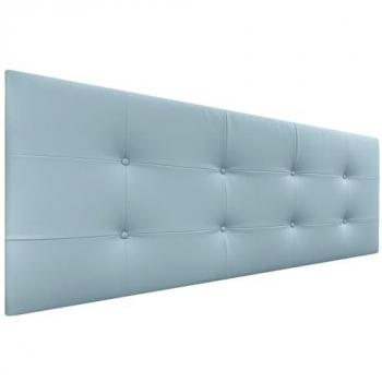 Cabecero Acolchado Capitone Tapizado en Polipiel Celeste 135x60cm - Grosor 8cm para Camas de 120/135/140 cm
