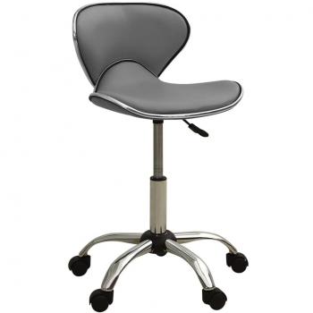 Silla de oficina de cuero sintético gris