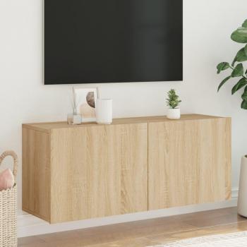 Mueble para TV de pared roble Sonoma 100x30x41 cm Marrón