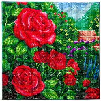 Kit de Pintura con Diamantes Rosa Roja Perfecta Thomas Kinkade 30x30 cm