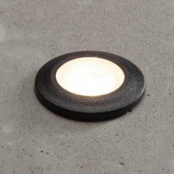Foco LED empotrable en suelo Fumagalli Aldo redondo negro/claro 3.000K IP67