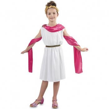 Disfraz de Romana blanca y rosa para niña