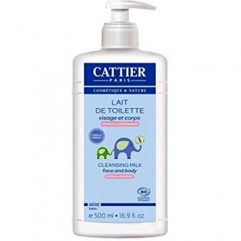 Cattier Leche Limpiadora para Bebé, Hidratante y Orgánica (BIO), Apta para Cara y Cuerpo, 500ml