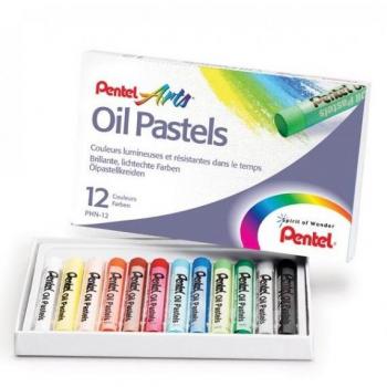 Pentel Oil Pastels, Set of 12 Assorted Colors