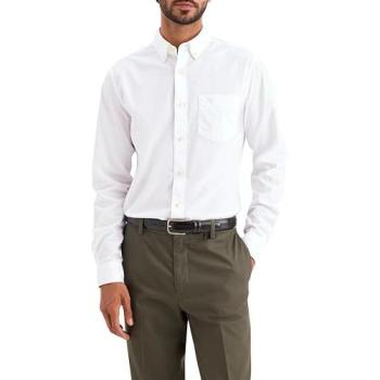 Camisa de Hombre Dockers Antimanchas y Sin Planchado, Blanca, Talla L