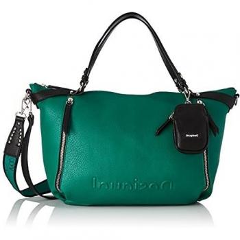 Desigual Bols_Embossed Half L, Mano Bag para Mujer, Verde, Einheitsgröße