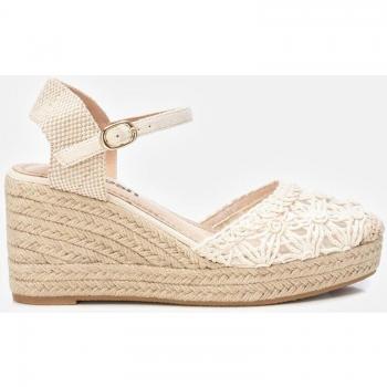 Sandalia de mujer Refresh 171953 beige con cuña de 8cm