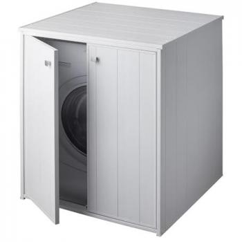 Armario Cubrecoche para Lavadora y Secadora XXL de PVC con Fijación Incluida 77x71 cm