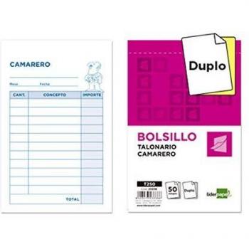 Talonario Camarero de bolsillo Liderpapel