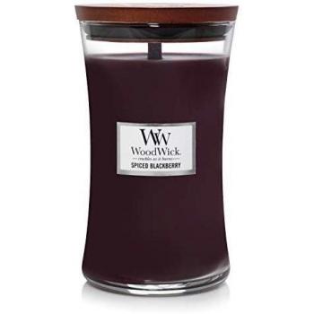 Woodwick Large Hourglass Scented Candle | Spiced Blackberry | with Crackling Wick | Burn Time: Up to 130 Hours Paraffin, Spiced Blackberry