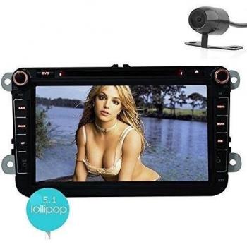 EinCar 8 '' Android 5.1 estšŠreo Lollipop Quad Core coche con la navegaciš®n de la rociada 2 Din GPS del vehšªculo del Receptor de DVD de všªdeo para Jetta VW Golf unidad principal de la pantalla tš¢ctil de Bluetooth con CANBUS WiFi Espejo-link