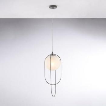 Araña Contemporánea Erik Cromo Negro 1 Luz E27