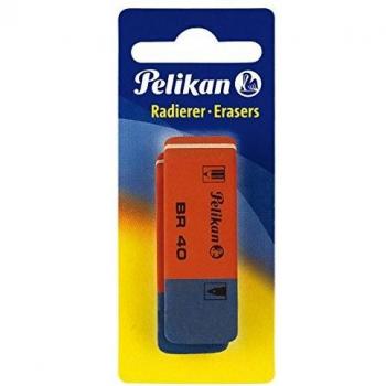 Pelikan BR 40 - Goma de borrar, paquete de 2 unidades, color rojo y azul