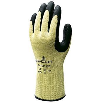 Showa S-TEX KV3 (grande) KV3 S-TEX resistente al corte guantes, solo par, talla 9/grande, Amarillo/Negro