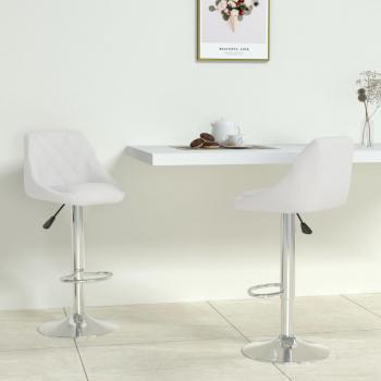 Taburetes de Bar 2 piezas de cuero sintético blanco Vidaxl