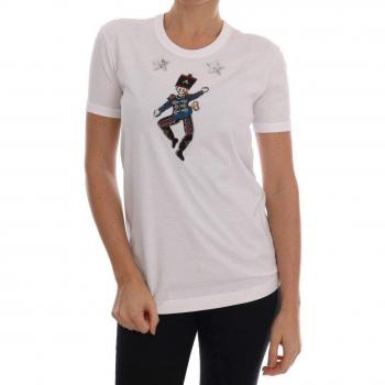 Dolce & Gabbana White Cotton Fairy Tale T-Shirt - IT38|XS, Female, Size: 2XS Whimsical Fairy Tale Cotton Tee