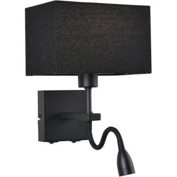 Lámpara de noche LED Moderna Norte, Negro Mate, Luz Cálida 3000K, 350lm