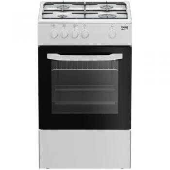 Cocina a Gas Beko CSG42001FW 50x50 cm, 4 Bruciatori, Forno de Gas, Color Blanco, Clase A