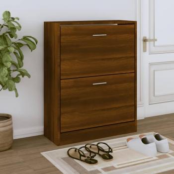 Zapatero marrón roble 63x24x81 cm madera multicapa