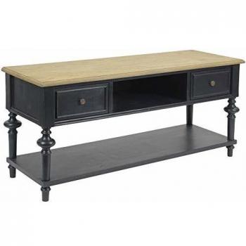Mueble de TV Rectangular de Madera Bicolor con 2 Tirores New Légende - 120 x 40 x 55 cm