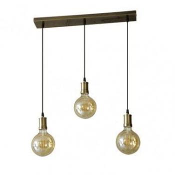 Lámpara Celso 3xE27 Cuero/Ámbar con Bombillas Incluidas 24W 2700K 2250LM (Reg: 64x13 cm)