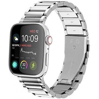 GerbGorb Correa de Metal Para Apple Watch 42mm 44mm 38mm 40mm, iWatch Banda de Acero Inoxidable Serie 6/5/4/3/2/1【Plata 44mm】
