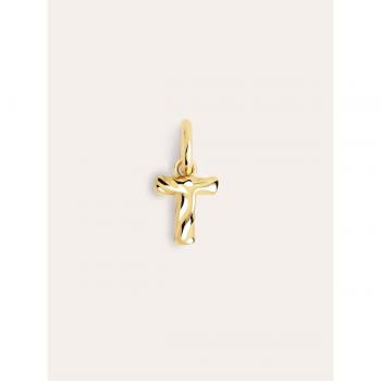 Charm Letter Organic de plata bañada en oro Letra T