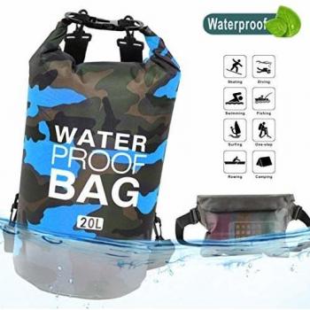 Idefair Bolsa Seca Impermeable, Mochila Seca Flotante Bolsa de Playa Saco seco liviano para la Playa, Paseos en Bote, Pesca, Kayak, natación, Rafting, Camping10L 20L