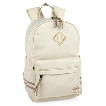 Mochila Casual Unisex Lois - Mochila Escolar y de Viaje Expandible - Color Beige 40x20x25