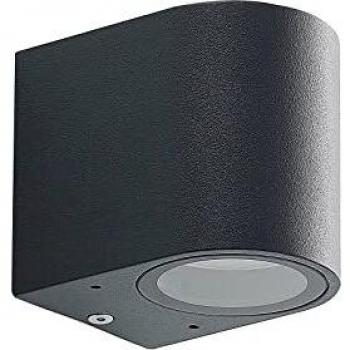 Aplique de exterior ELC Fijona, redondo, 8,1 cm, gris, aluminio