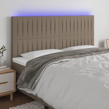 Cabecero Led Tortorora 180x5x111/128 cm Tela Gris Taupe