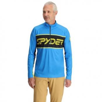 Spyder Sudadera Paramount 1/2 Zip para Hombre, Color Azul Éter, Talla L