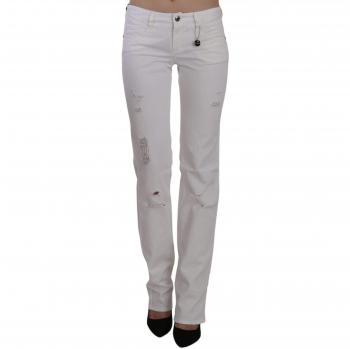 Costume National C’N’C White Cotton Slim Fit Straight Jeans Pants - W32