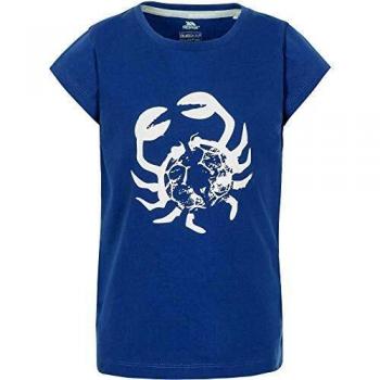 Trespass Simply Crew Neck Graphic Camiseta, Blue Moon, 2-3 Anni Muchachas
