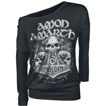 Amon Amarth Skull Hammer Manga Larga Mujer Negro XL
