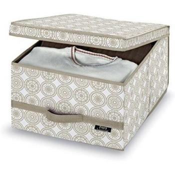 Domopak Caja Guardarropa Living Ella LBlanco Y Beige42x50x24 cm