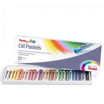 Pentel Arts Oil Pastels, 25 Color Set (PHN-25)