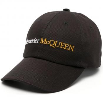 Alexander McQueen Men's Logo Baseball Cap - Black, Size Large