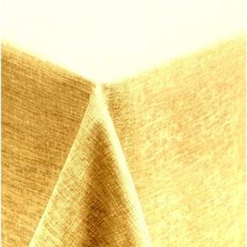 Mantel rectangular de 160 x 360 cm con revestimiento de estructura de tela de lino-con aspecto de madera de agua - la suciedad de la - repelente de efecto de loto, poliéster, naturaleza beige
