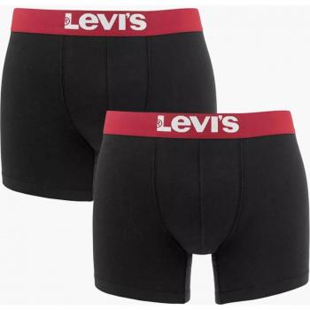 Levi's Underwear Bóxer 701222842 - 2 Unidades, Color Negro y Rojo, Talla S, Composición: Algodón Orgánico, Diseño Básico a Rayas